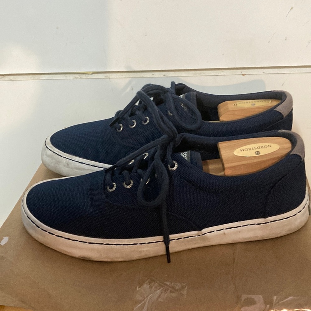 Sperry Top - Sider Men's Blue Canvas Boat Sneaker Lace up Shoe  Size 9.5